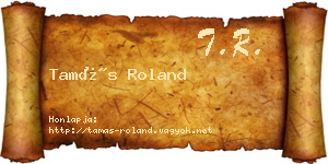 Tamás Roland névjegykártya